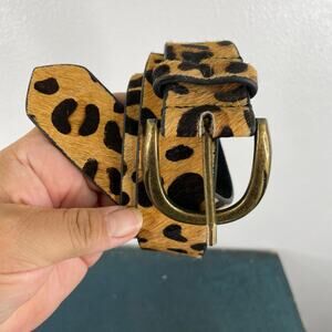 Free People Cheetah Leopard Leather Women's Belt size M/L 100% Leather